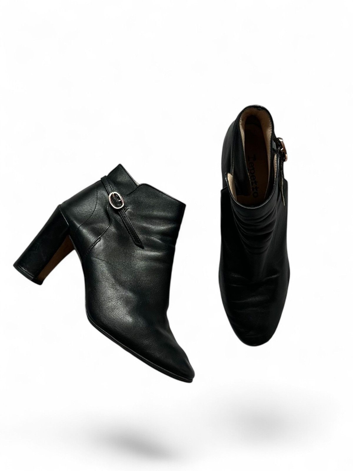 Repetto Women's Reppeto Leather Black Block Heels Size US 10 / IT 40 - 1 Thumbnail