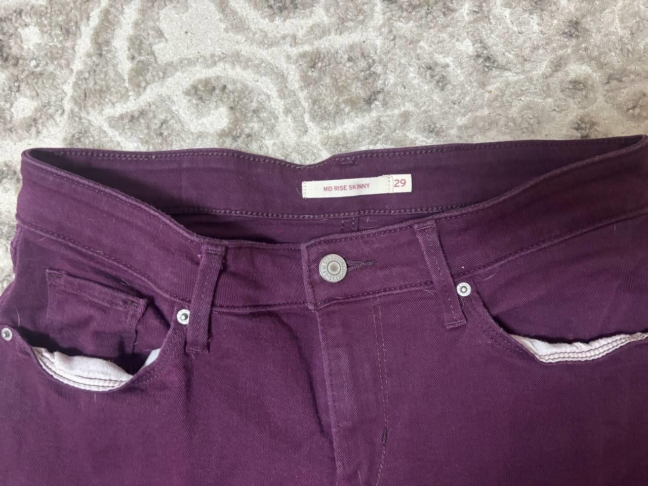 Levi's Levi’s 811 Skinny Jeans Women W29 L30 Plum Purple Size 29" - 12 Thumbnail