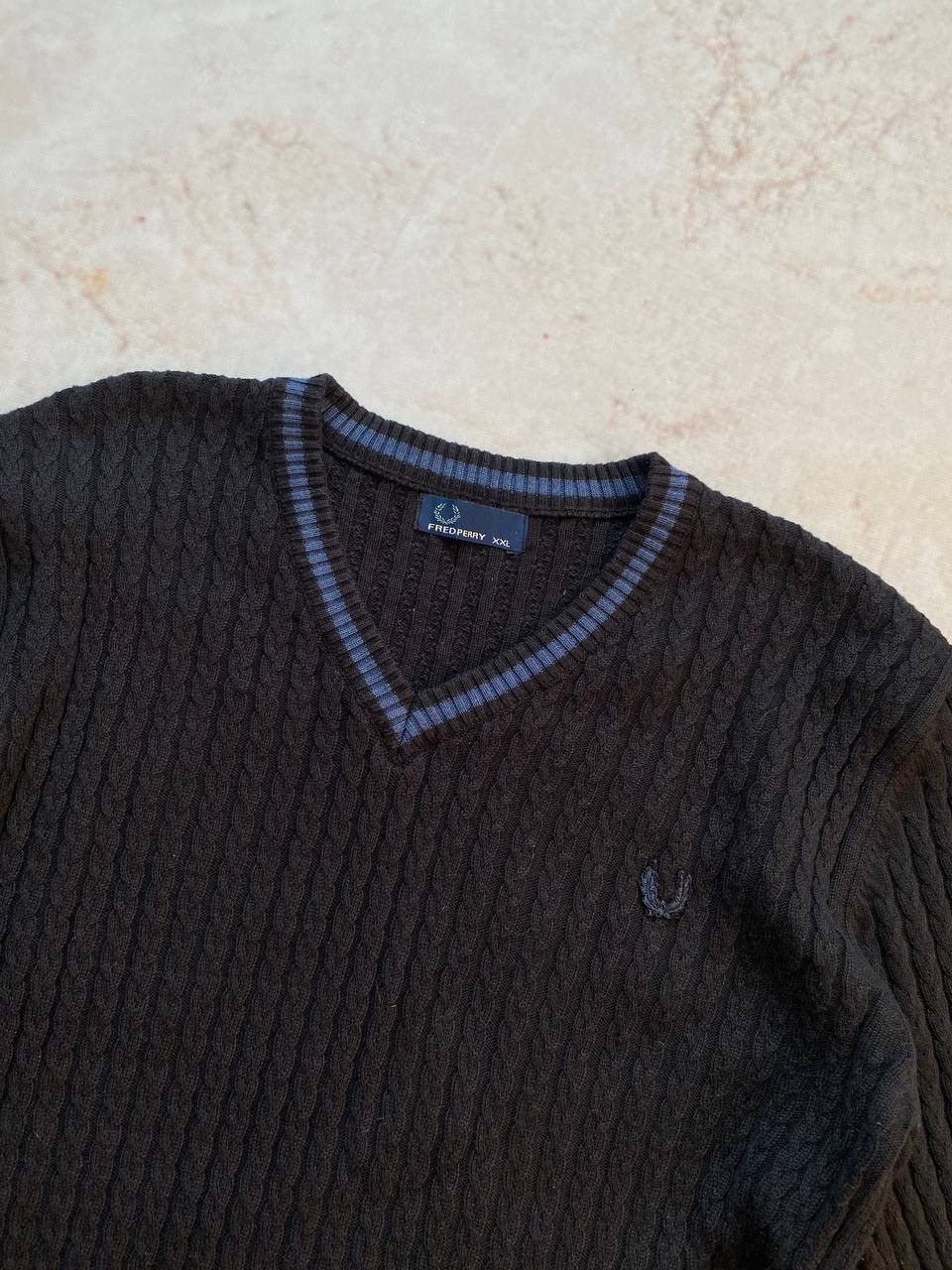 Fred Perry × Vintage Vintage Fred Perry V-Neck Knit Sweater Casual Size US M / EU 48-50 / 2 - 3 Thumbnail