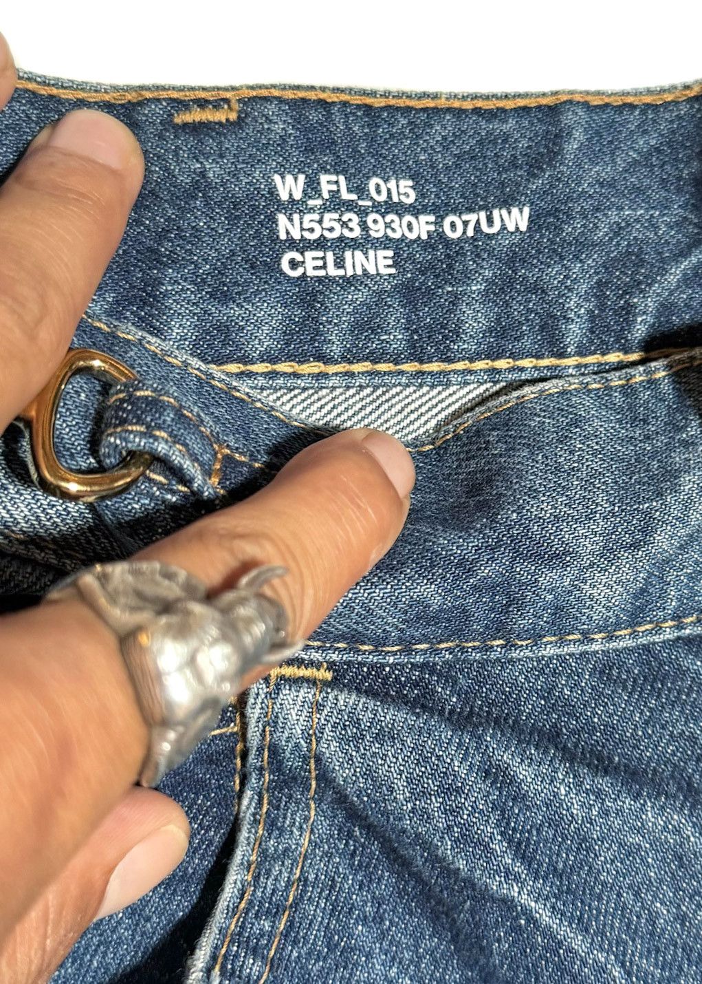 Celine Celine Triomphe Signature Cut Off Washed Blue Flare Jeans Size 28" / US 6 / IT 42 - 3 Thumbnail