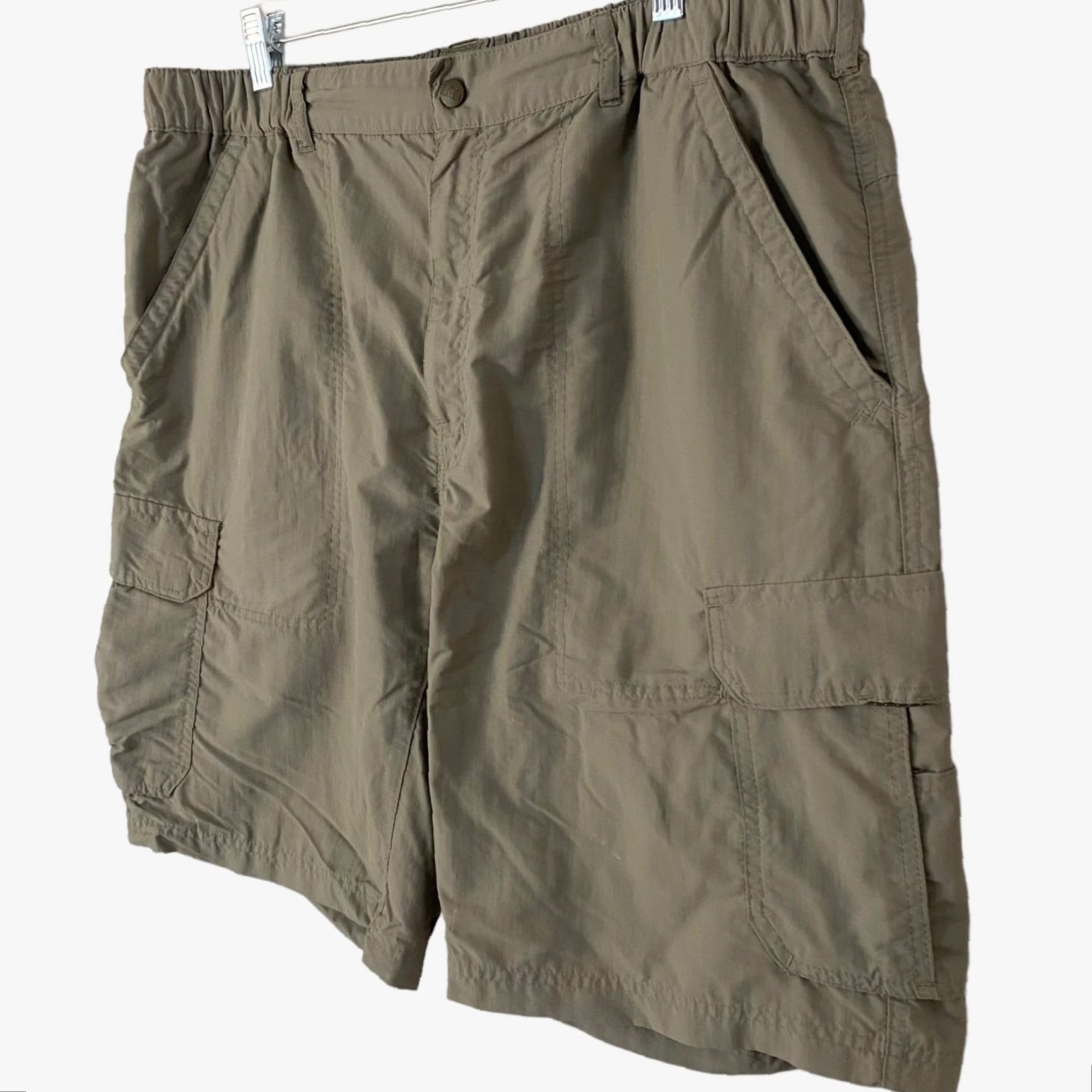 Vintage REI Cargo Shorts Men XL Tan Nylon UPF-50+ Ripstop Hiking Pockets Outdoor Casual Utility Front Flat Front Eight Pockets Size US 36 / EU 52 - 2 Thumbnail