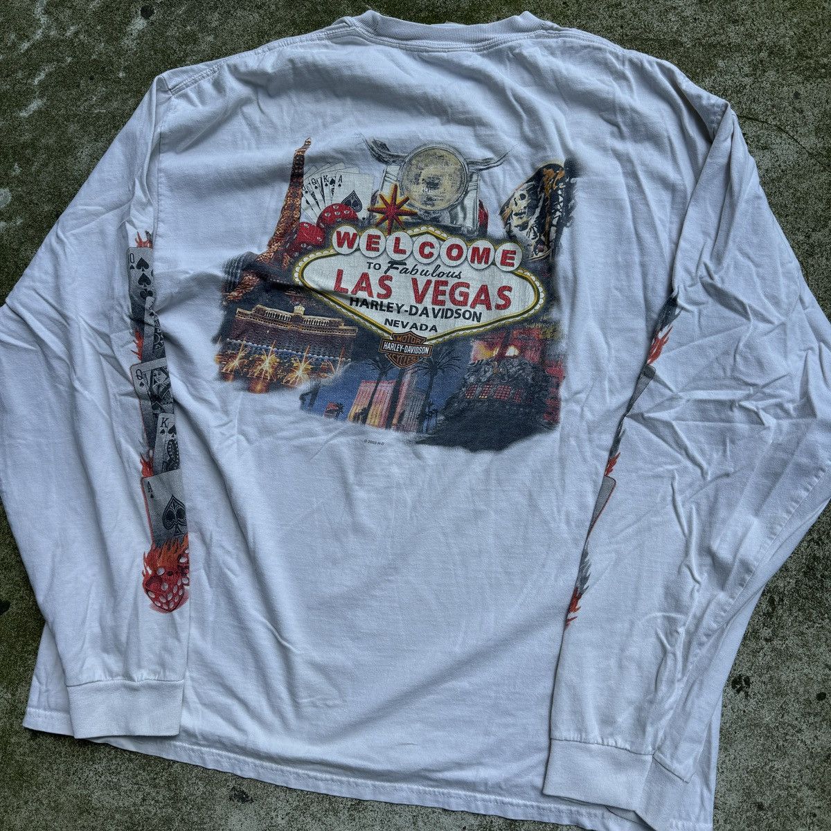 Harley Davidson Thrashed Harley Las Vegas Flame Shirt ERD Grunge Biker WCC Size US XL / EU 56 / 4 - 9 Thumbnail