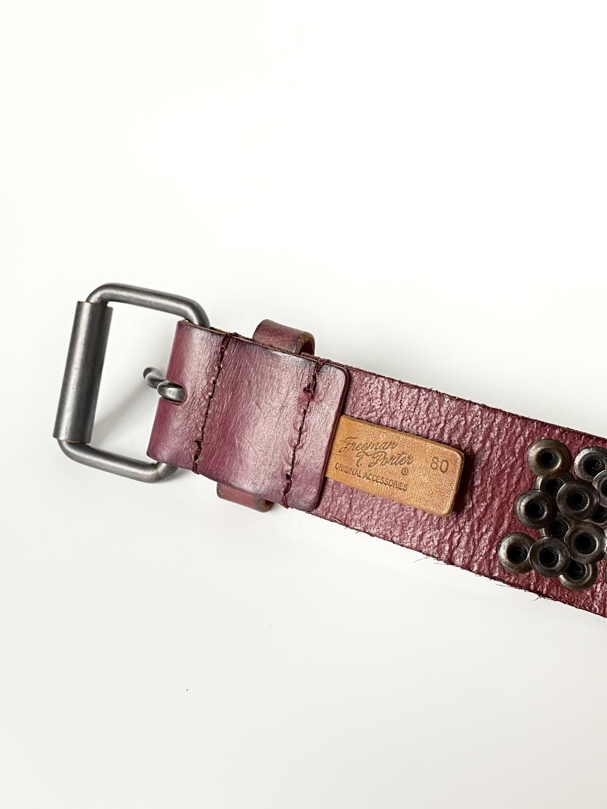 Freeman T. Porter Freeman T Porter Vtg Style Studded Genuine Red Leather Belt Size ONE SIZE - 9 Thumbnail