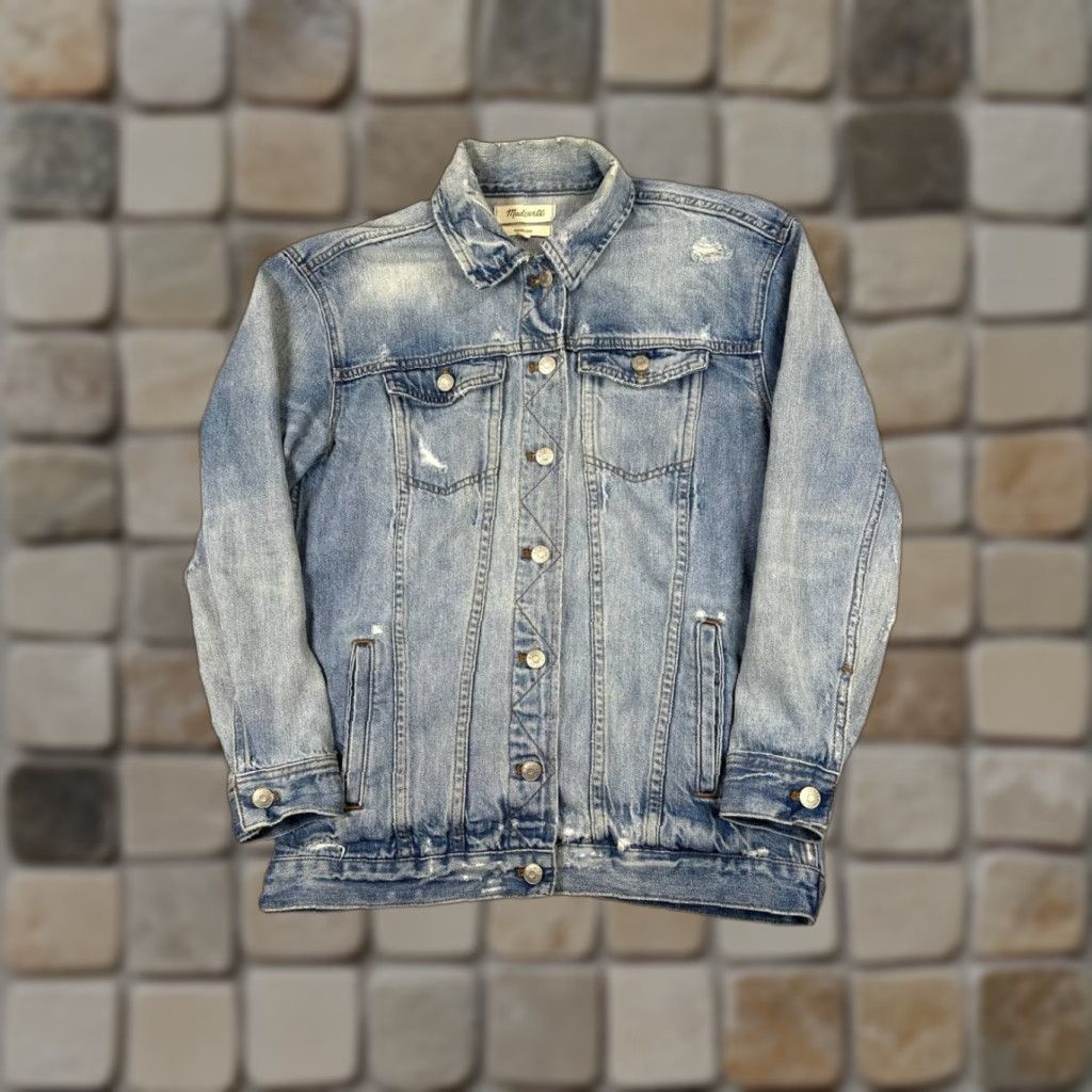 Madewell Madewell Jacket Womens Small Blue Cotton Denim Bomber Size S / US 4 / IT 40 - 1 Thumbnail