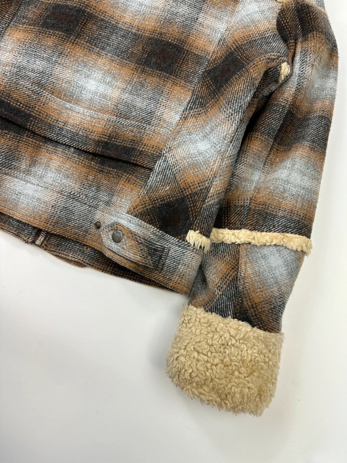 Dolce & Gabbana Dolce Gabbana Wool Brown Checkered Sherling Aviator Jacket Size US M / EU 48-50 / 2 - 14 Thumbnail