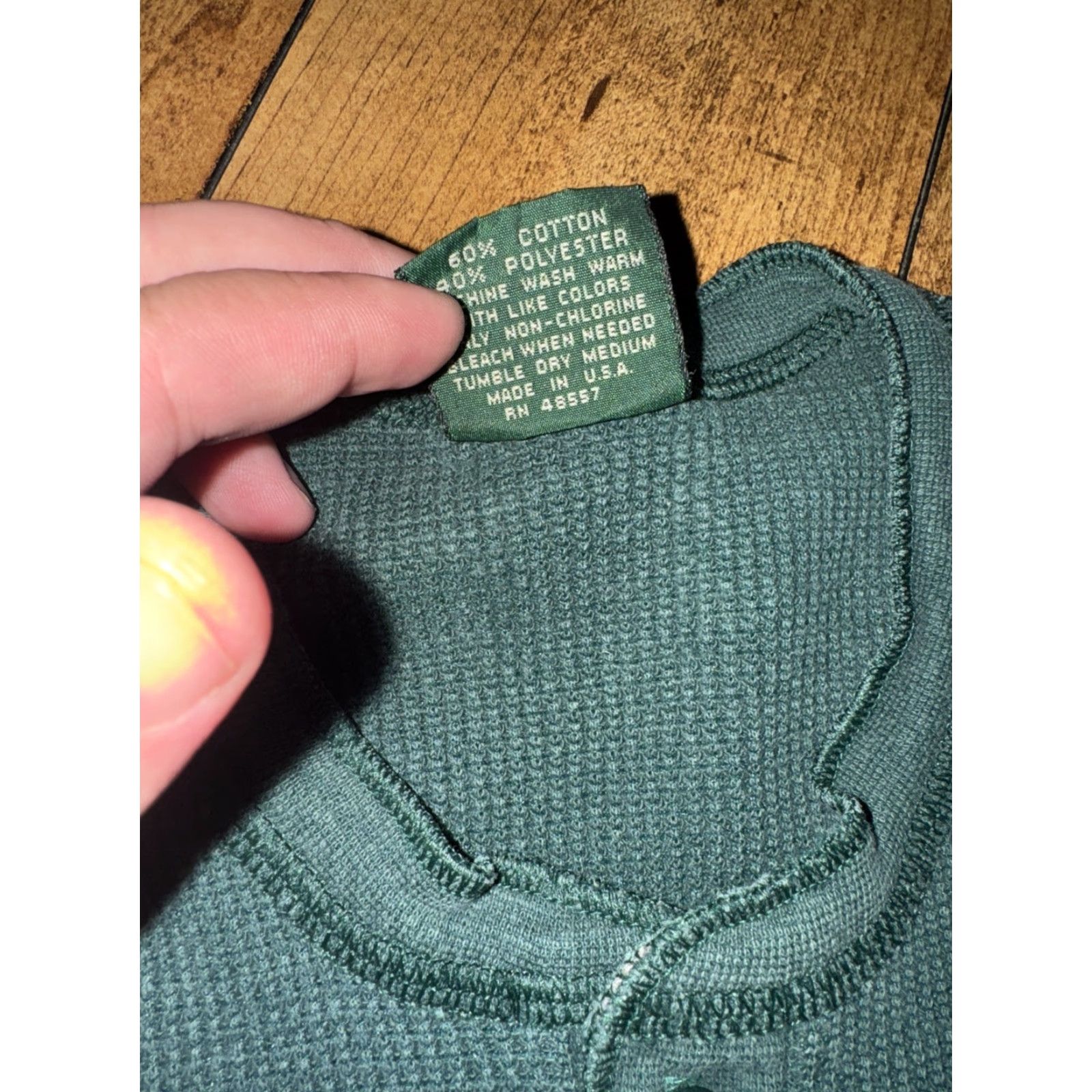 High Sierra VINTAGE High Sierra By Mervin’s Waffle Knit Thermal Henley Shirt Green XL 17x27 Size US XL / EU 56 / 4 - 3 Thumbnail