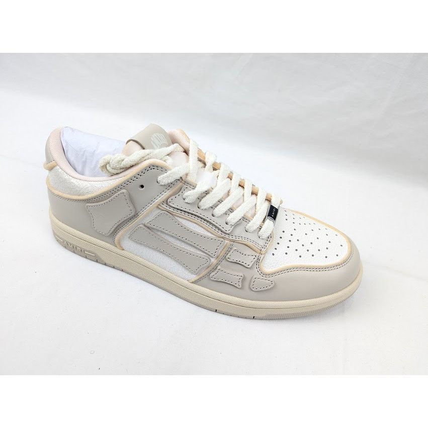 Amiri o1rshd1 Collegiate Skelton Low-Top Sneakers in Birch White Size US 12 / EU 45 - 2 Thumbnail