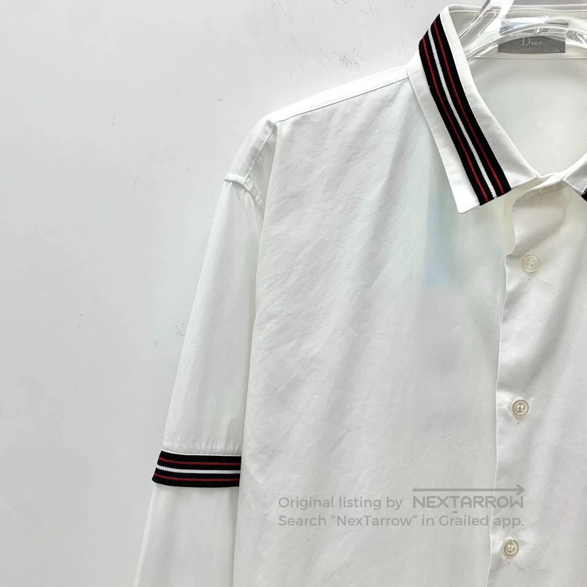 Dior white striped cotton long sleeve shirt. Size US L / EU 52-54 / 3 - 3 Thumbnail