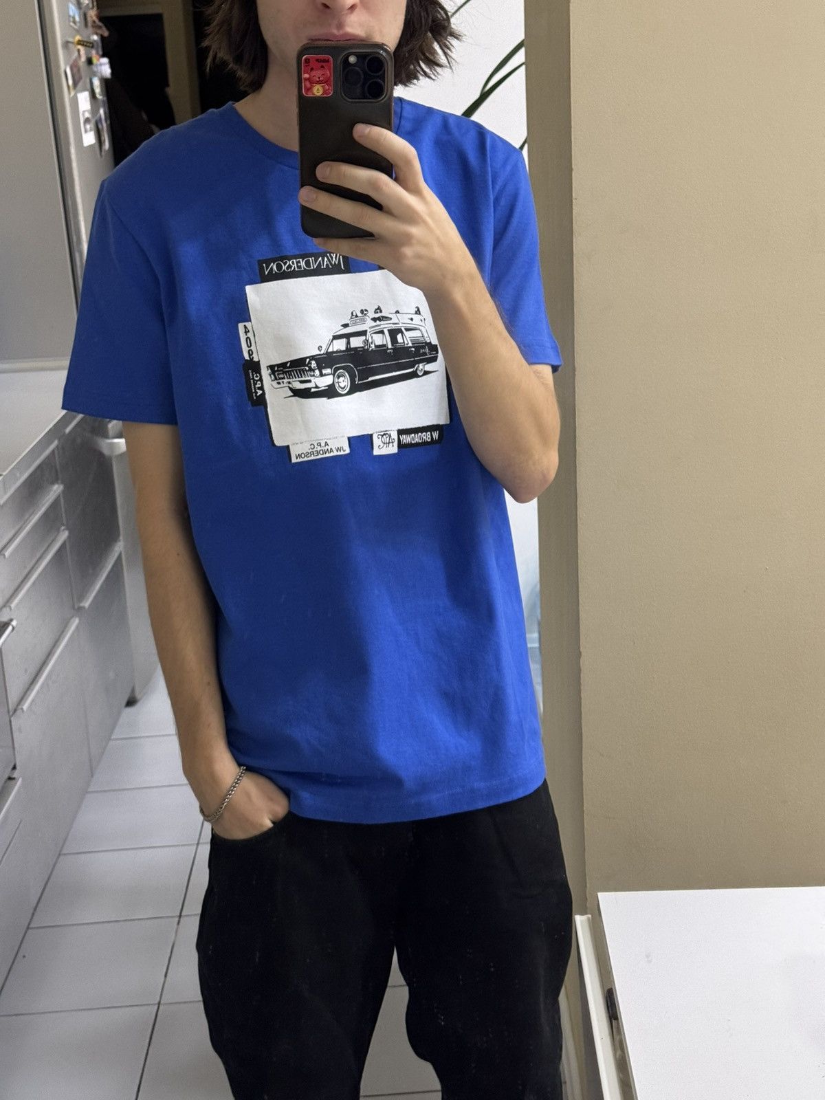 Fw23 J.W. Anderson x A.P.C Car Tee(Blue/XL)