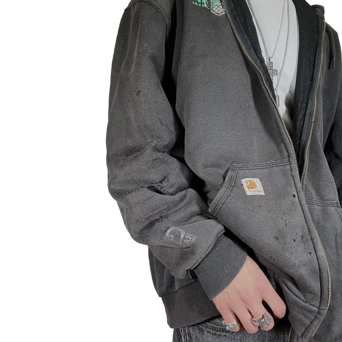 Carhartt Vintage Distressed Carhartt Hoodie Size US XL / EU 56 / 4 - 3 Thumbnail