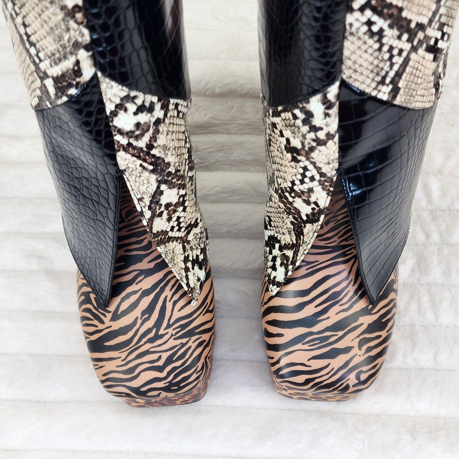 Other Riches Animal Print Block Skirted Chunky Heel Pull On Platfo Size US 6 / IT 36 - 5 Thumbnail
