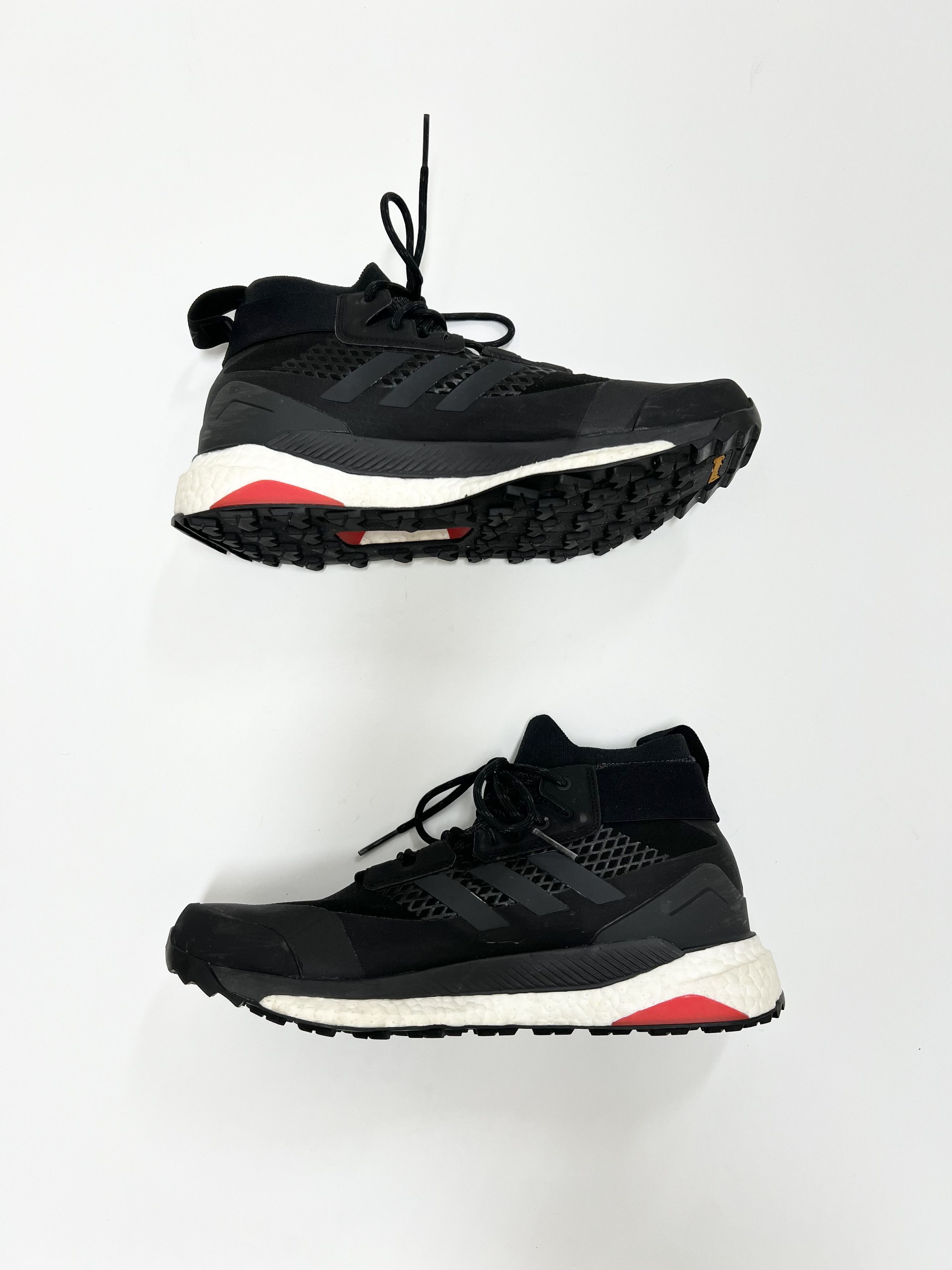 image of Adidas Terrex Free Hiker Gore-Tex Core Men's 9.5 Shoes in Core Black/Grey Three/Active Orange