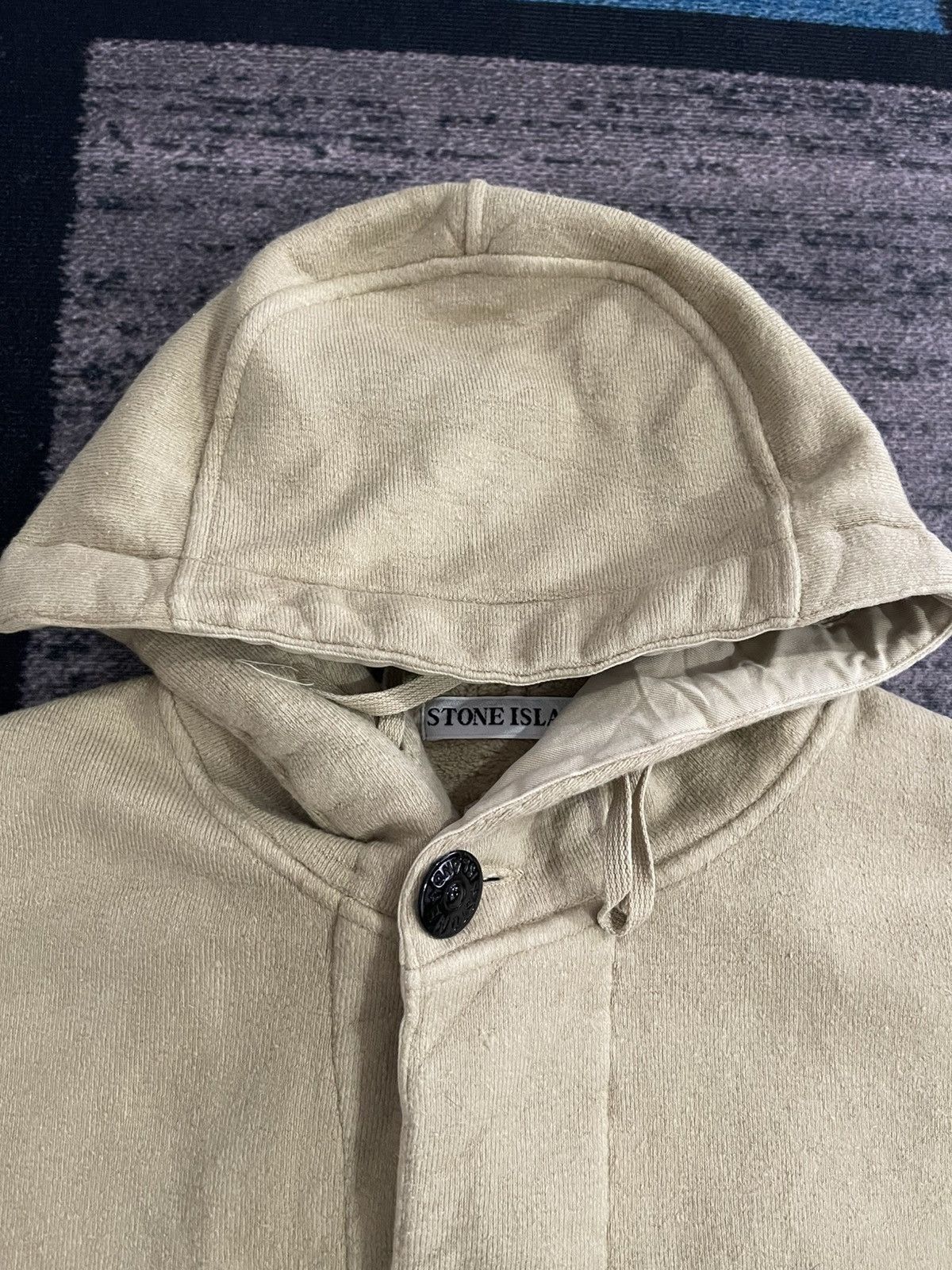 Stone Island Vintage 1999 Stone Island Beige Fleece Lined Hoodie Jacket Size US L / EU 52-54 / 3 - 12 Thumbnail