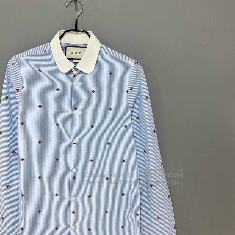 Gucci Gucci Bee embroidered full-print striped shirt Size XS / US 0-2 / IT 36-38 - 2 Thumbnail