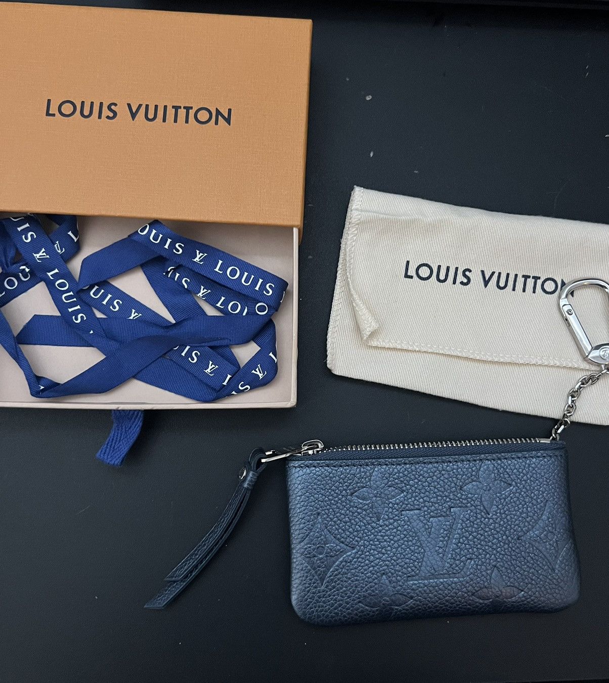 Louis Vuitton, Accessories, Louis Vuitton Empreinte Key Pouch Black Used  With Box