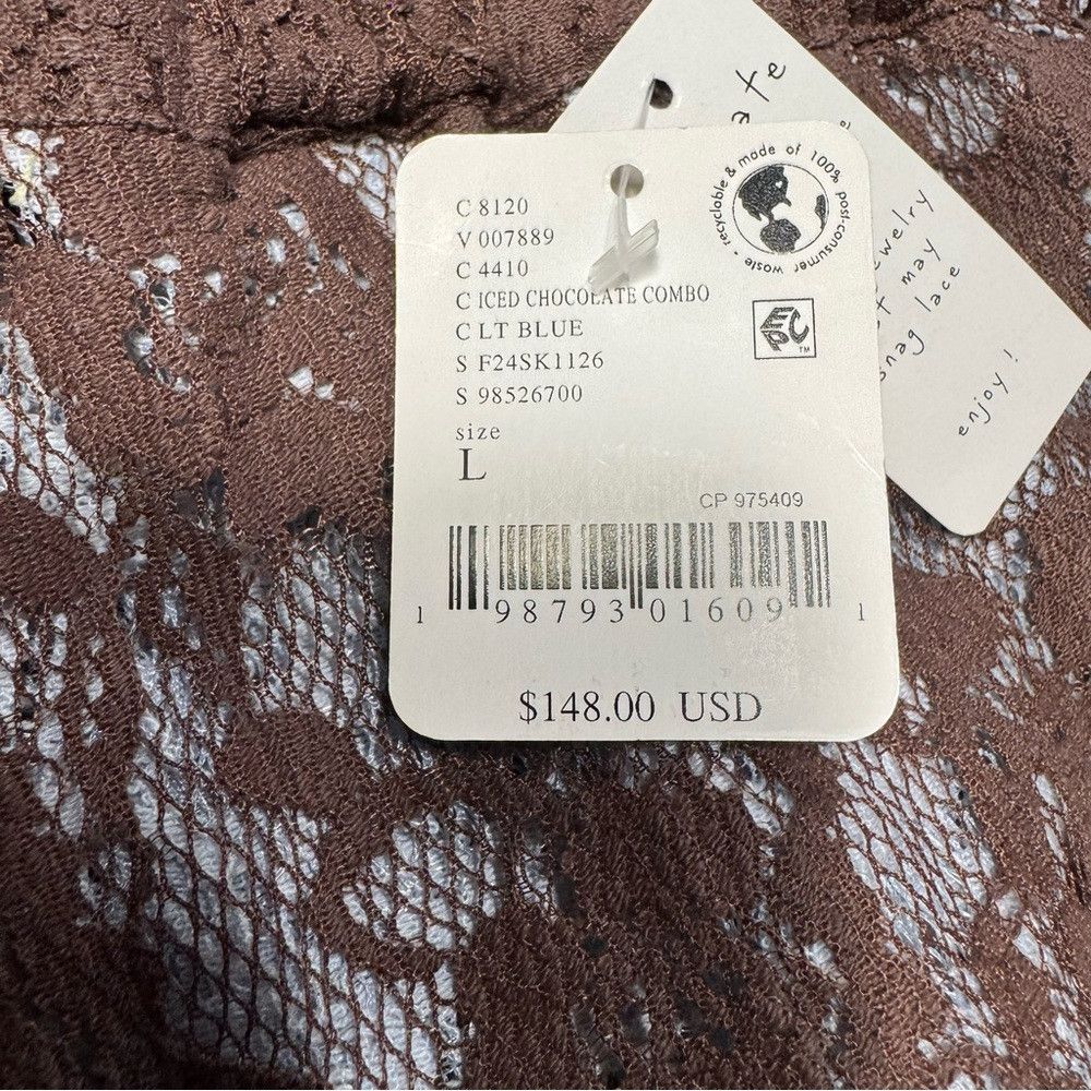 Free People NWT New $148 Free People Lace Iced Chocolate Combo Solene S Size 36" / US 14 / IT 50 - 7 Thumbnail