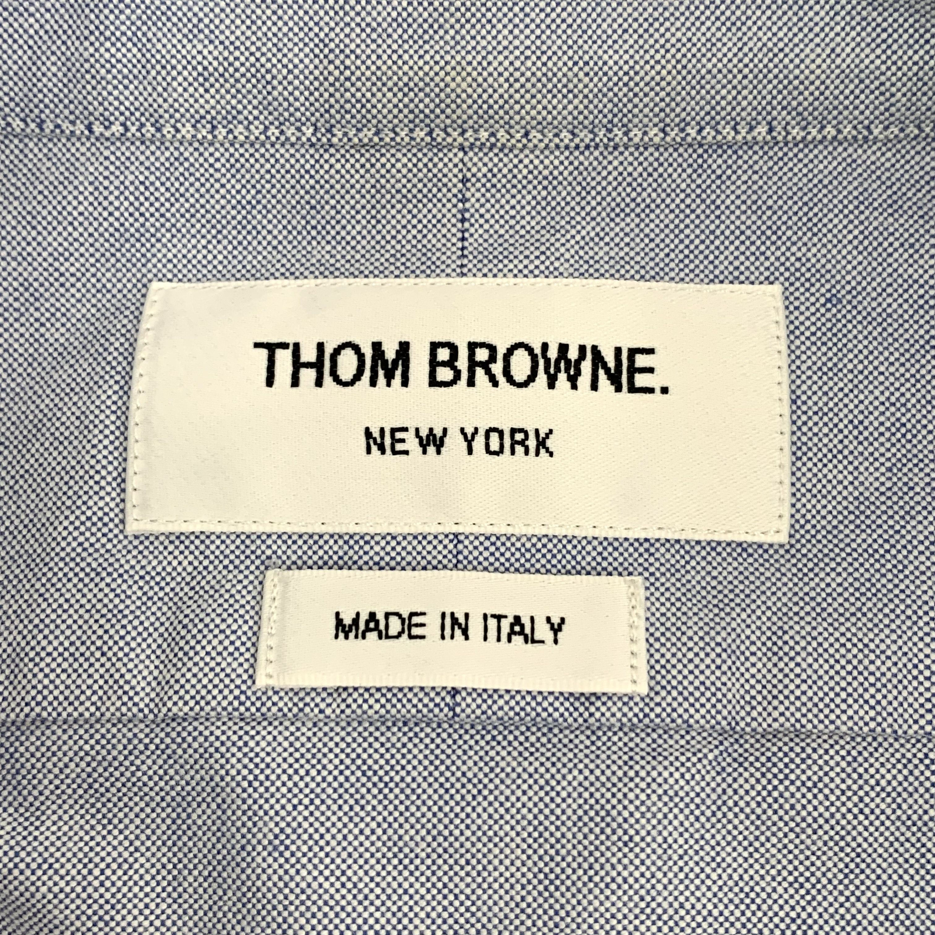 Thom Browne Thom Browne Classic Four-Bar Cotton Shirt Light Blue (M) Size US M / EU 48-50 / 2 - 6 Thumbnail