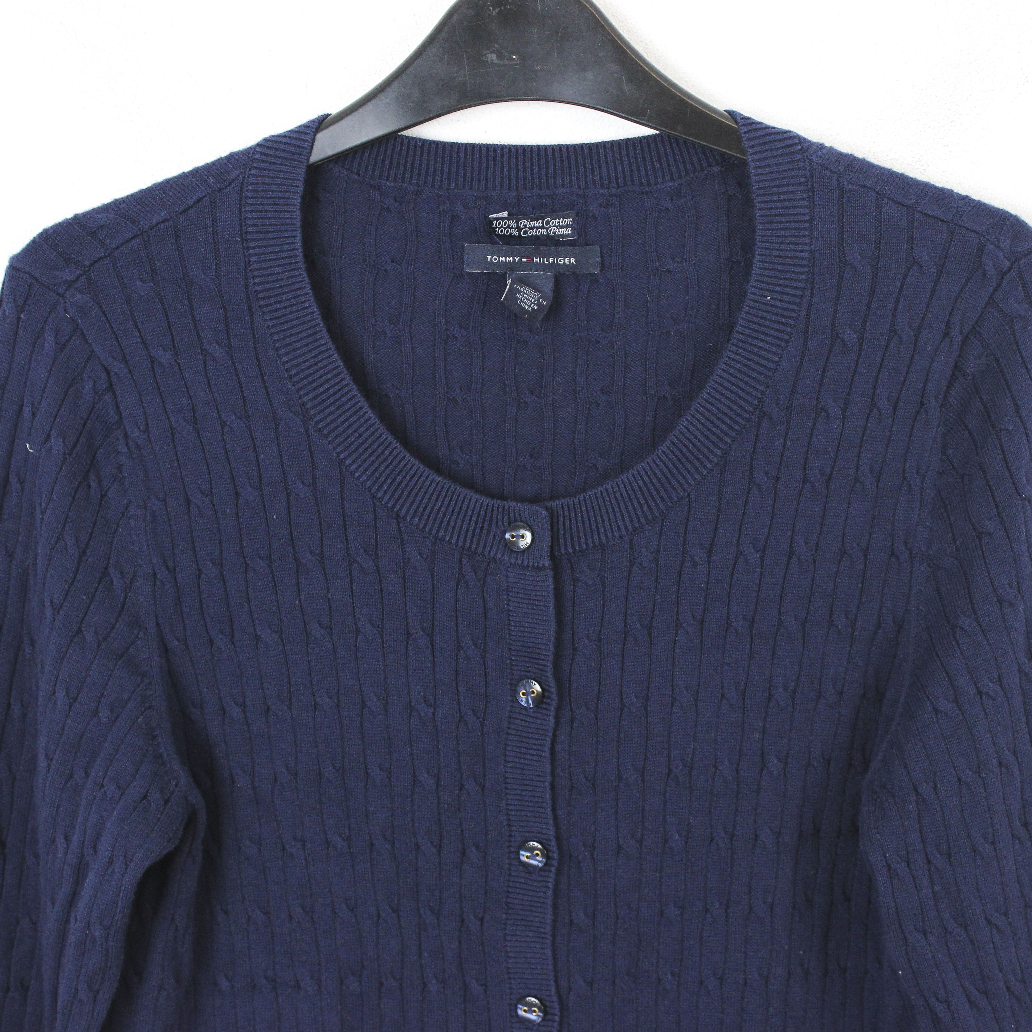 Tommy Hilfiger Womens M Cardigan Sweater Jumper Cable Knit Button Up Jacket Size M / US 6-8 / IT 42-44 - 2 Thumbnail
