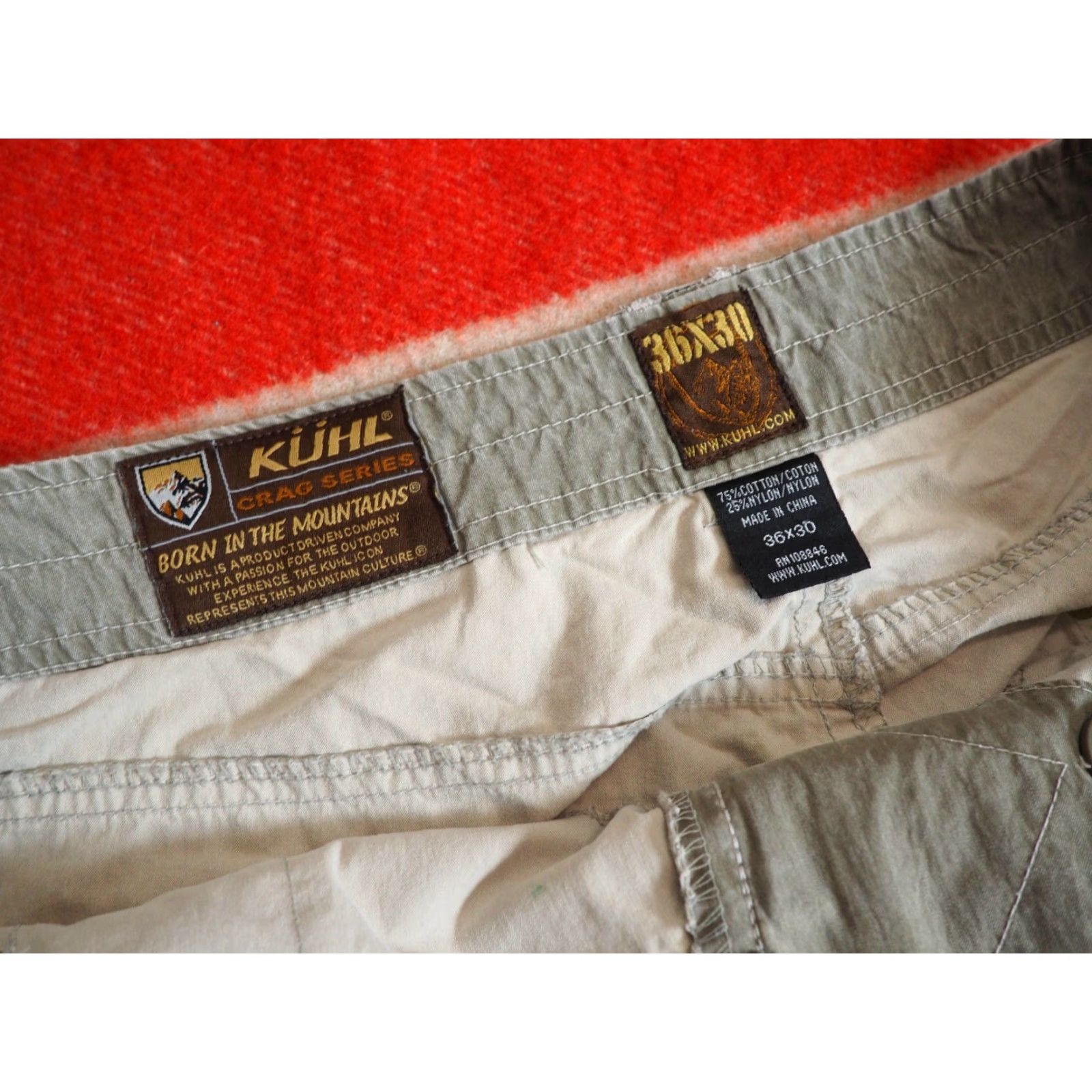 Logo 7 KUHL Revolvr Khaki Beige Outdoor Hiking Pants Mens 36x30 Logo Front Flat Front Canvas Straight Leg Pant Size US 36 / EU 52 - 5 Thumbnail