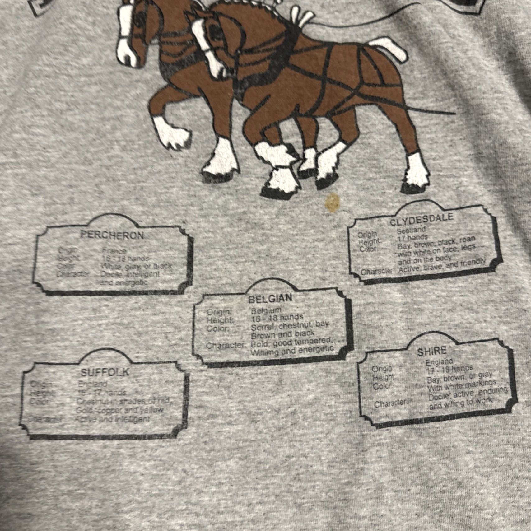 Gildan VINTAGE The Draft Horse Racing Cartoon Art Animal Gray T-Shirt L Unisex Adults Large Shirts Mens Womens Size US L / EU 52-54 / 3 - 6 Thumbnail