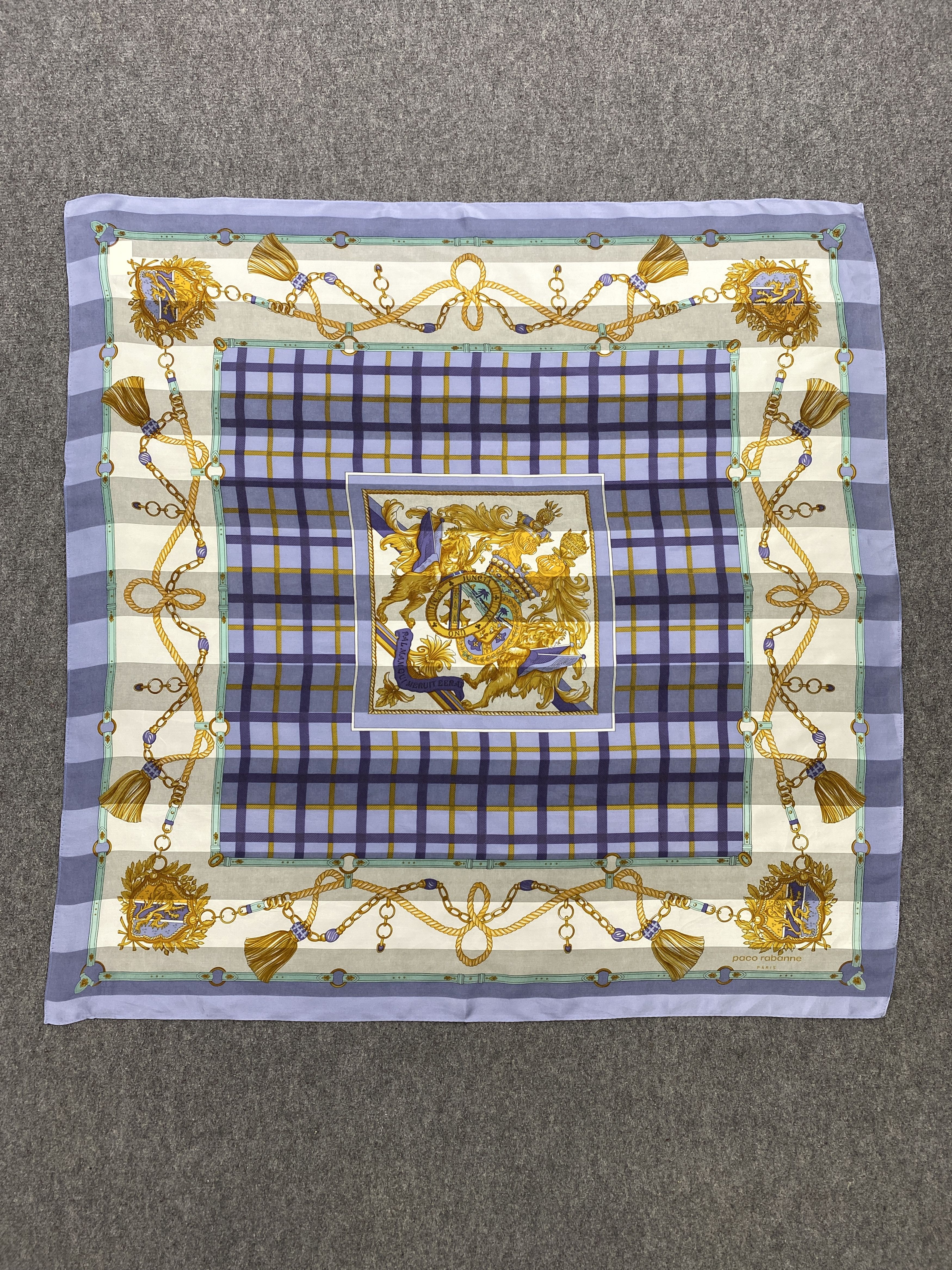 Designer × Vintage Paco Rabbane Paris Silk Scarf / Foulards / Silk Scarf SN0017 Size ONE SIZE - 3 Thumbnail