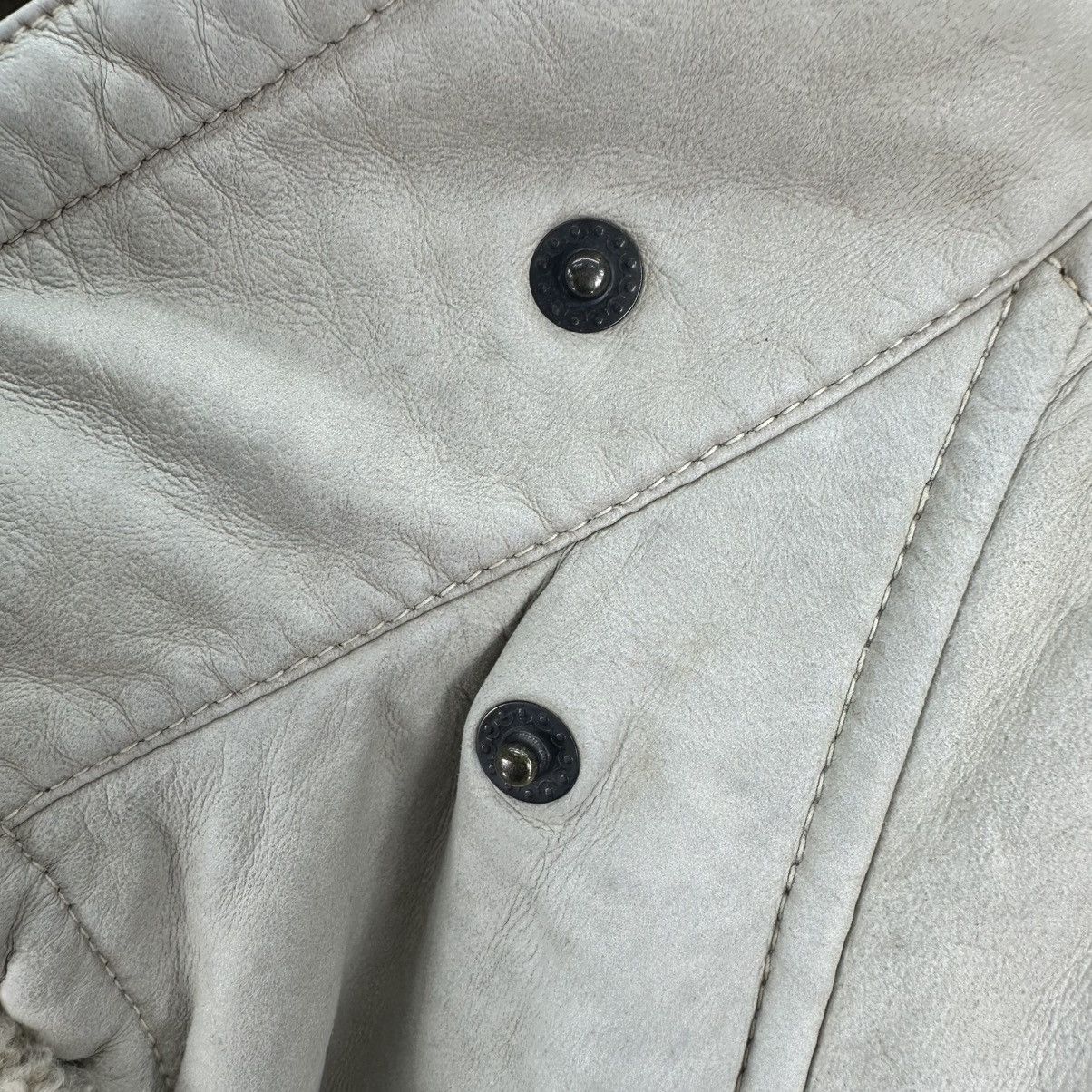 Italia Independent Vintage 80's Sheepskin Down Jacket Double Breasted Size M / US 6-8 / IT 42-44 - 9 Thumbnail