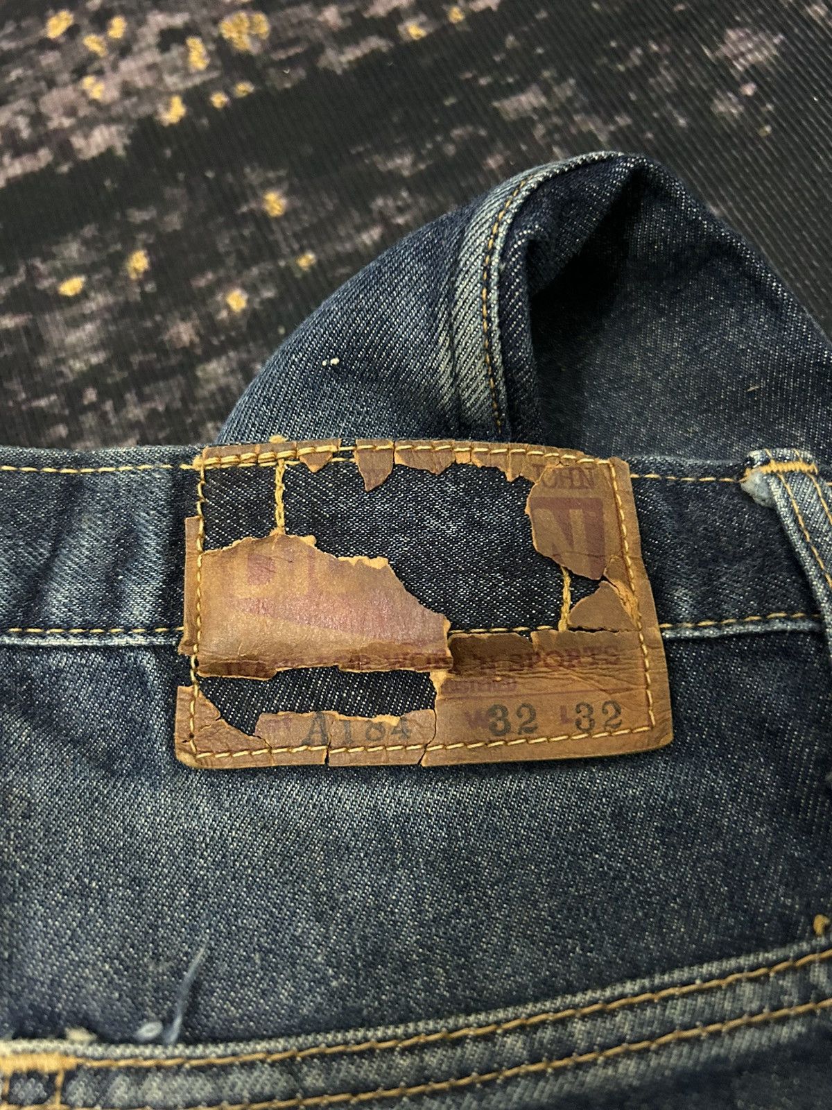 Tornado Mart Vintage Big John Distressed Super Flare Jeans Size US 32 / EU 48 - 13 Thumbnail