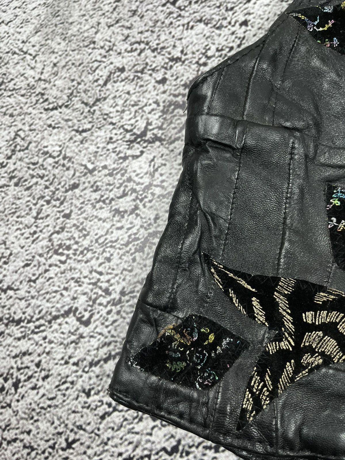 Leather Vintage 80s Leather biker motorcycle vest jacket grunge Size S / US 4 / IT 40 - 4 Thumbnail