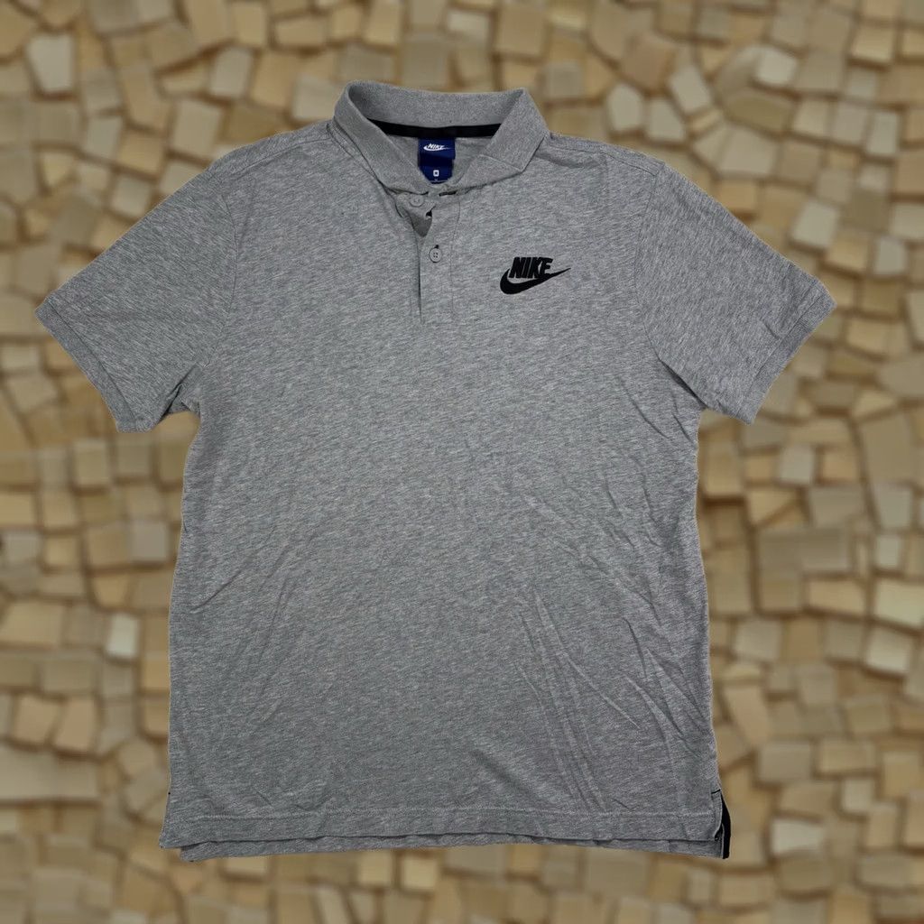 Nike VINTAGE Nike Shirt Polo Short Sleeve Swoosh Gray Mens M Size US M / EU 48-50 / 2 - 1 Thumbnail