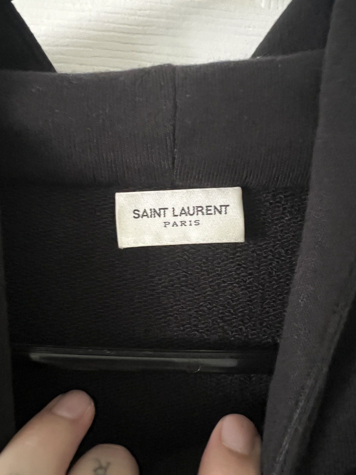 Yves Saint Laurent YSL BLACK SMALL PRINT PULL OVER HOODIE XXL Size US XXL / EU 58 / 5 - 7 Thumbnail
