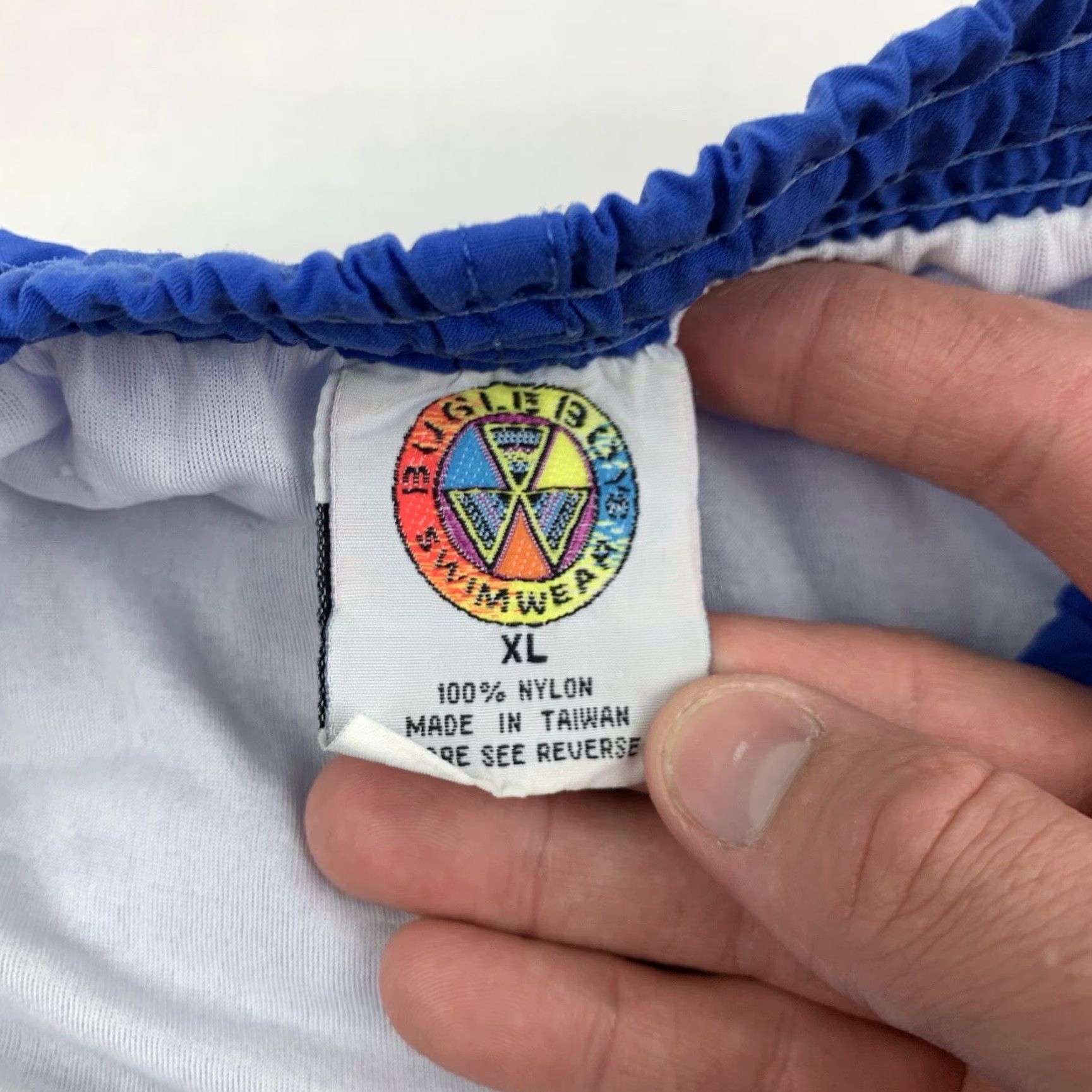 Bugle Boy VINTAGE Bugle Boy Swim Trunks Men's XL Blue 90s Beach Pool Trunks with Built-In Brief, Elastic Waist, Pockets, Lined Size US 36 / EU 52 - 5 Thumbnail