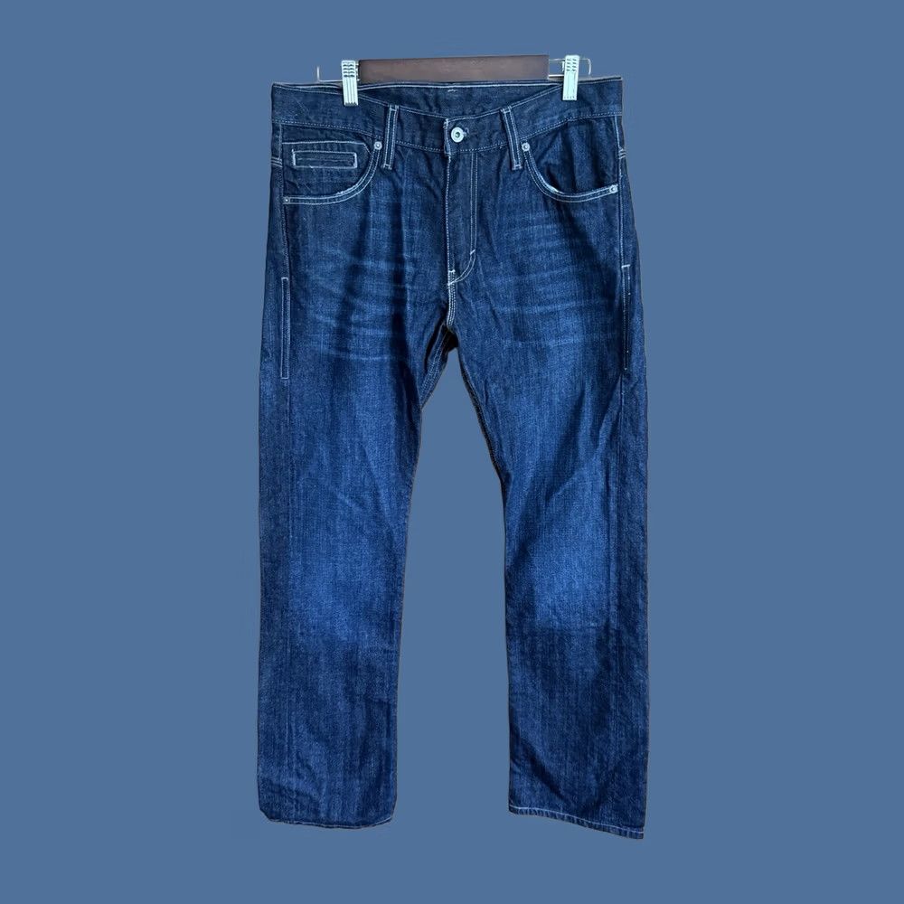 Levi's Levi's 527 Jeans Mens 33x34 Dark Blue Bootcut Denim 5-Pocket Zipper Regular Rise Cotton 527 Series Blue Jeans Mens Size 33 Regular Size US 33 - 1 Thumbnail