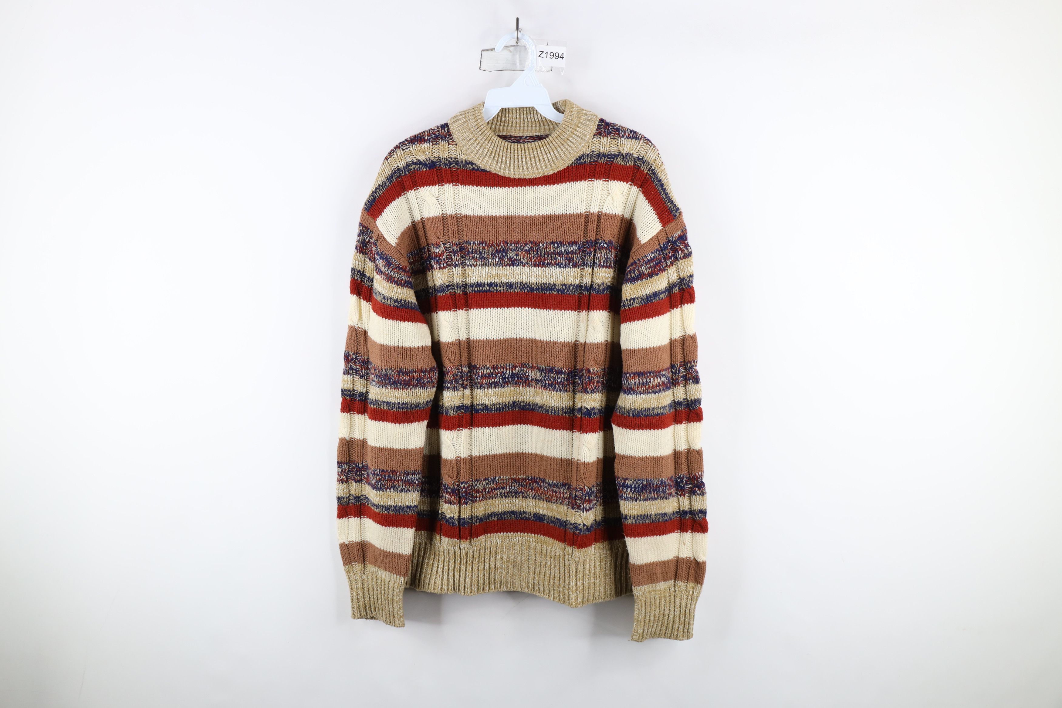 Vintage Vintage 70s Mid Century Modern MCM Cable Knit Sweater USA Size US M / EU 48-50 / 2 - 1 Thumbnail