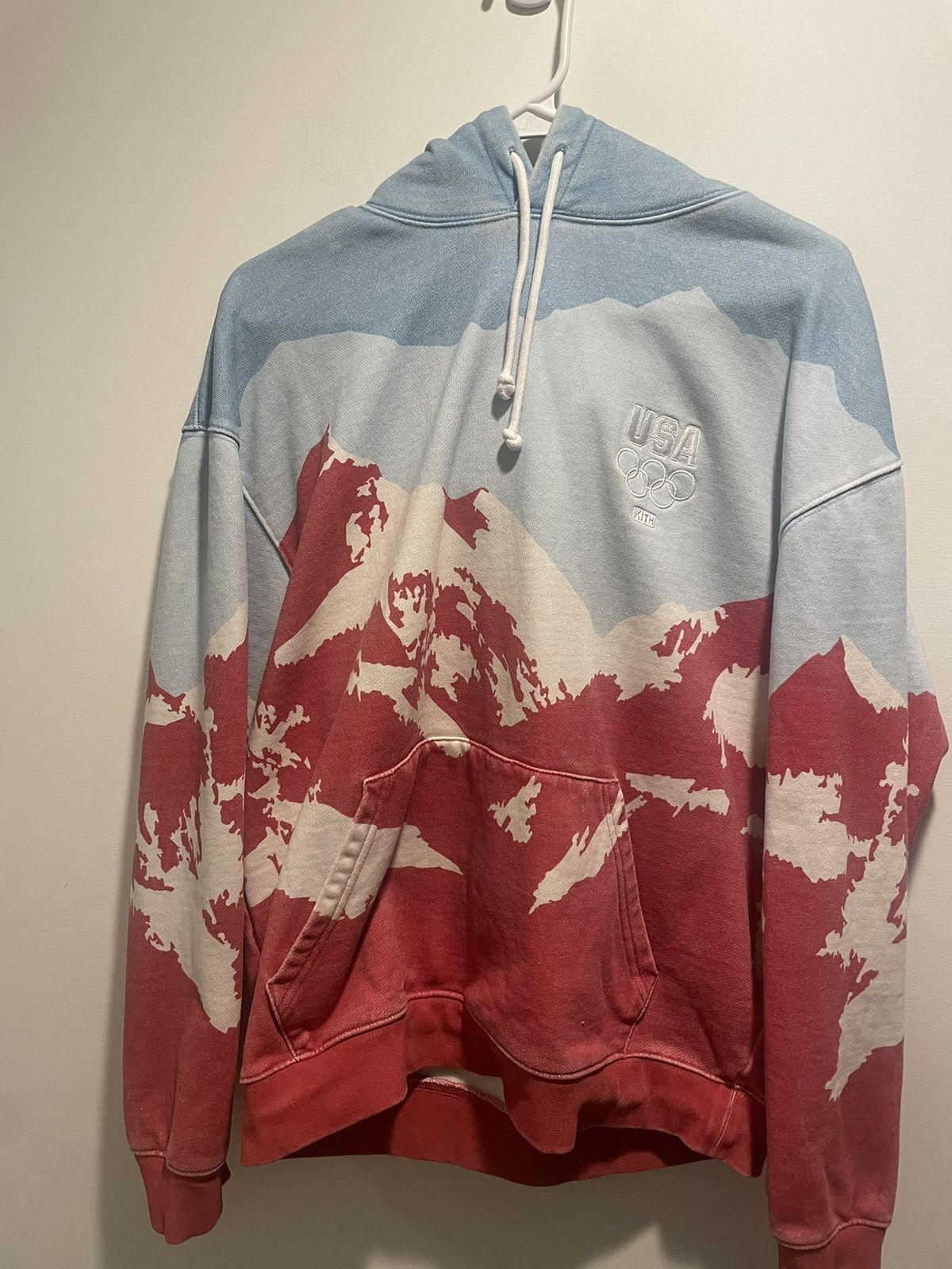 image of Kith X Team Usa Mountain Hoodie in Blue, Men's (Size Small)