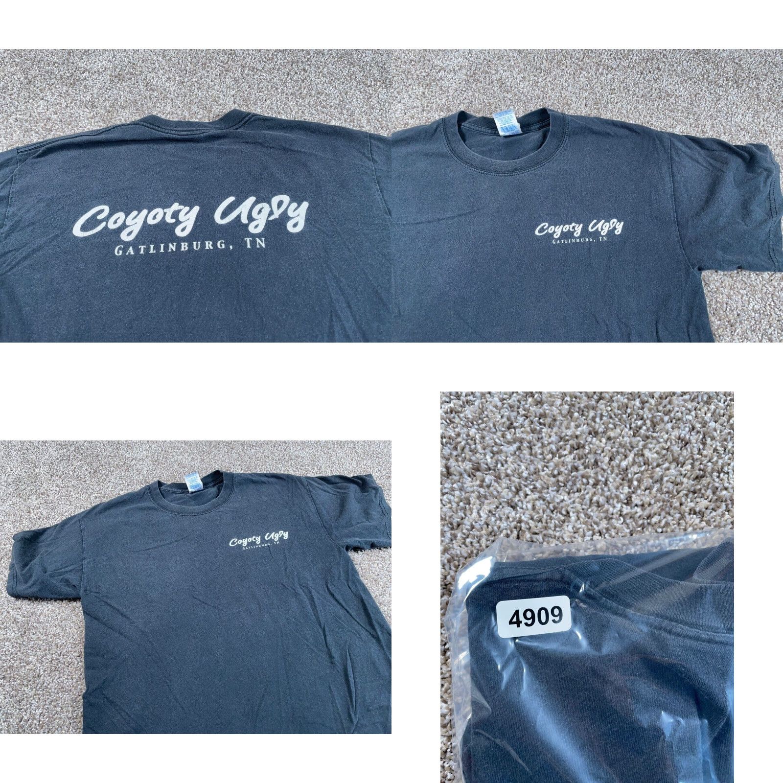Gildan VINTAGE Gildan Coyote Ugly Script Logo T-Shirt Men Large Black Double-Sided City Retro Size US L / EU 52-54 / 3 - 8 Thumbnail