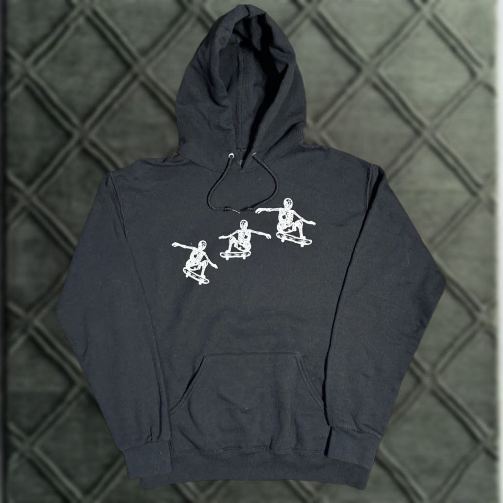 Vintage VINTAGE Bowery Supply Co Black Punk Skateboarding Hoodie Men M Pullover Hoodie Skateboarding Black Goth Y2K Cyber Punk Skeleton Grunge 90s Theme Mens Size US M / EU 48-50 / 2 - 1 Thumbnail