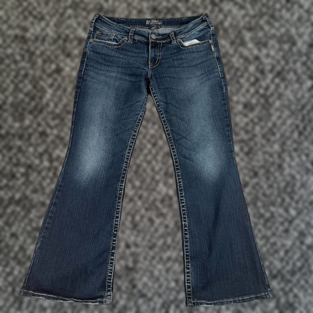 Silver Jeans Co. Silver Jeans Women's Bootcut Jeans 33x30 Dark Wash Flap Pocket Cotton Blend Size 24" / US 00 / IT 34 - 1 Thumbnail