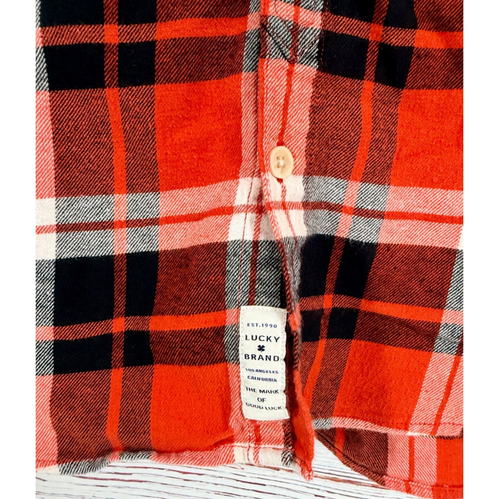 Lucky Brand Lucky Brand Red Plaid Flannel Saturday Stretch Mens Large Bu Size US L / EU 52-54 / 3 - 7 Thumbnail