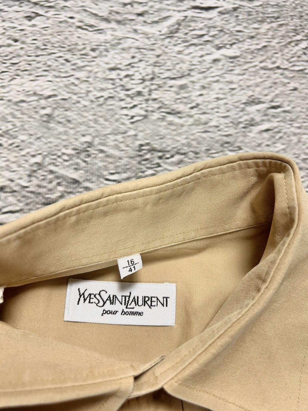 Yves Saint Laurent Yves Saint Laurent vintage beige shirt long sleeve Size US L / EU 52-54 / 3 - 3 Thumbnail