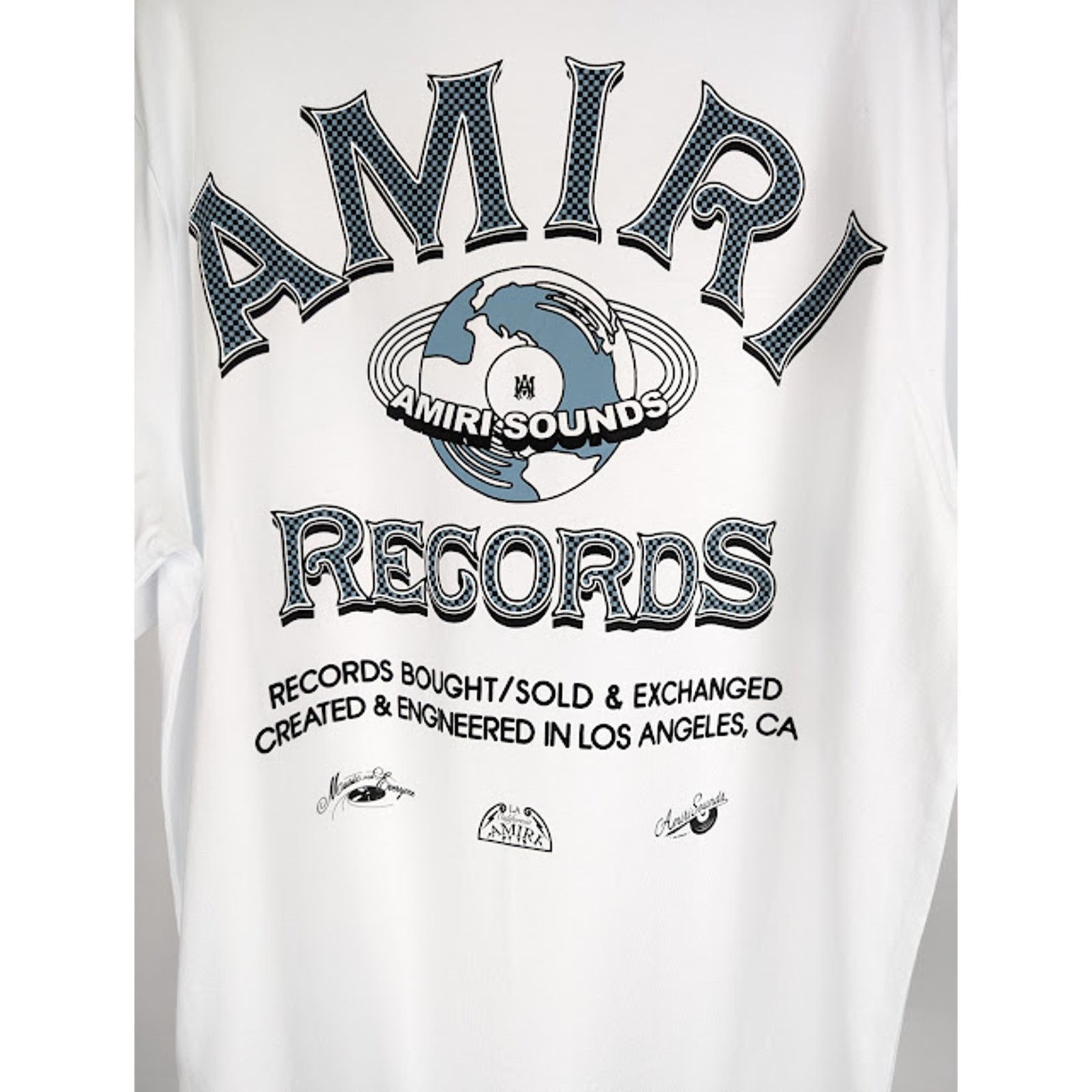 Amiri o1rshd1 Global Records T-Shirt in White M Size US M / EU 48-50 / 2 - 10 Thumbnail