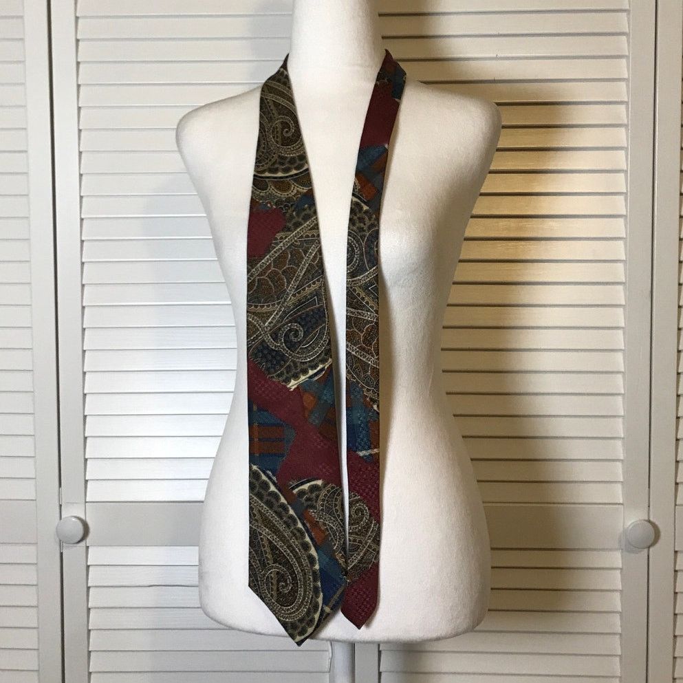 Other Spencer & Lowe Silk Paisley Short Wide Mens Necktie Size ONE SIZE - 2 Thumbnail