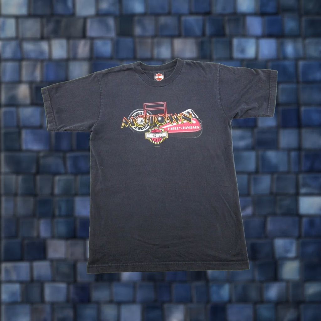 Harley Davidson Harley-Davidson T-Shirt Graphic Print Vintage MoTown 2003 Detroit Michigan Crew Neck Short Sleeve L Black Mens Vintage Tee Size US L / EU 52-54 / 3 - 1 Thumbnail