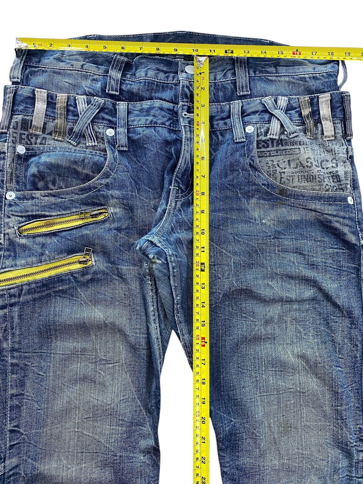 Japanese Brand Distressed wide leg denim unique paint splatter details Size US 36 / EU 52 - 6 Thumbnail