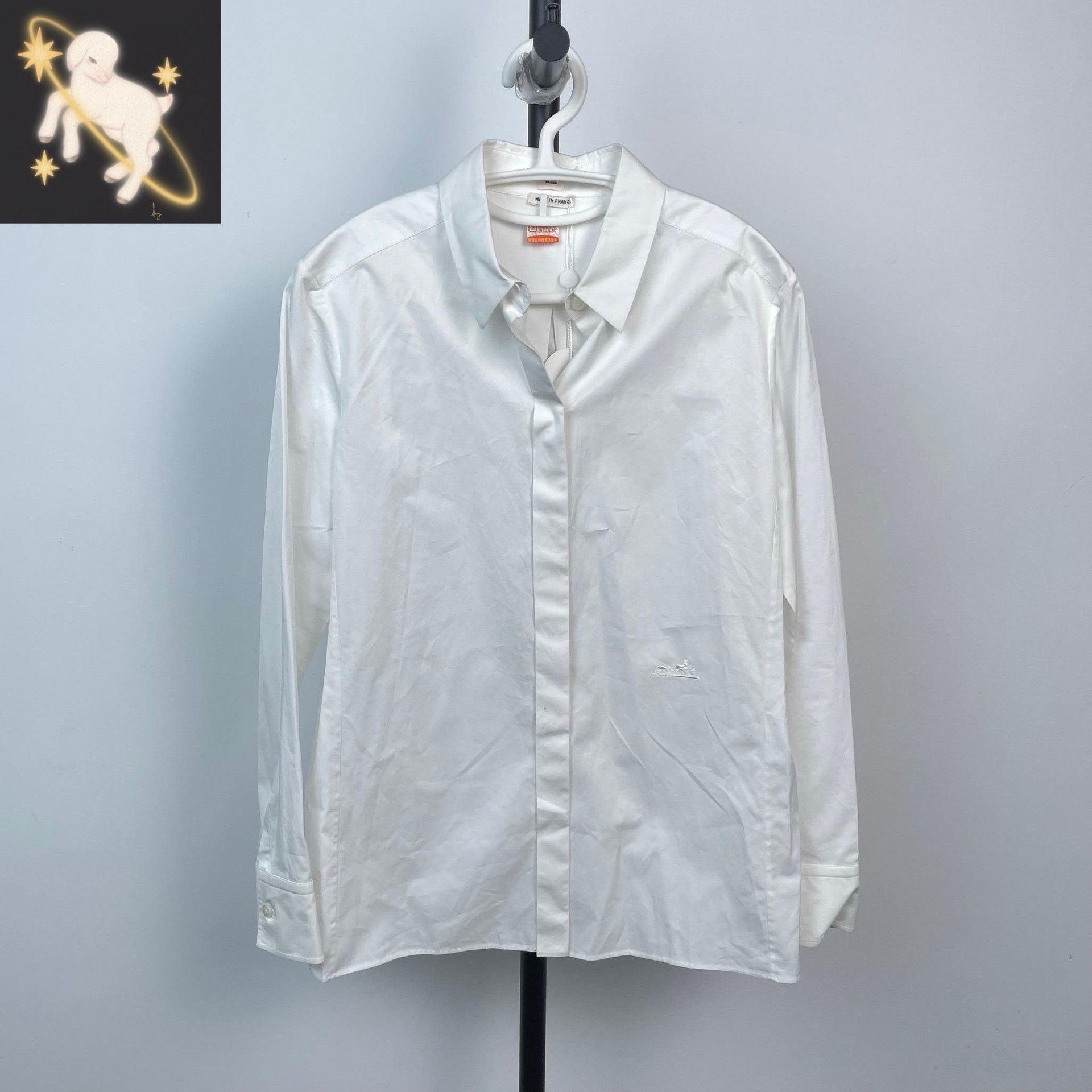 Hermes Hermes White Button Up 38 Women Size S / US 4 / IT 40 - 1 Thumbnail