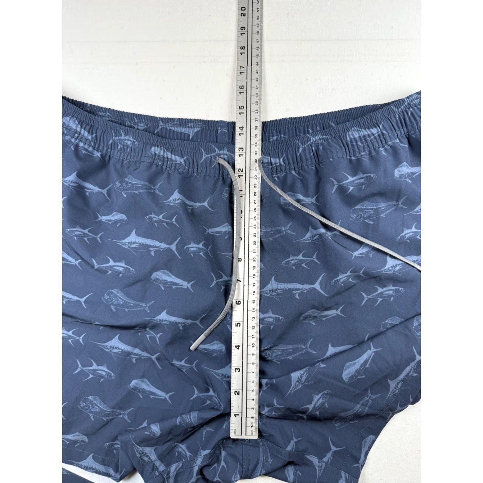Swims AFTCO Swim Shorts Men’s 2XL Navy 5.5” Inseam Fisherman Shark Animal Print Beach Surfing Pockets Drawstring Lined Polyester Bottom Men Size US 39 - 4 Thumbnail