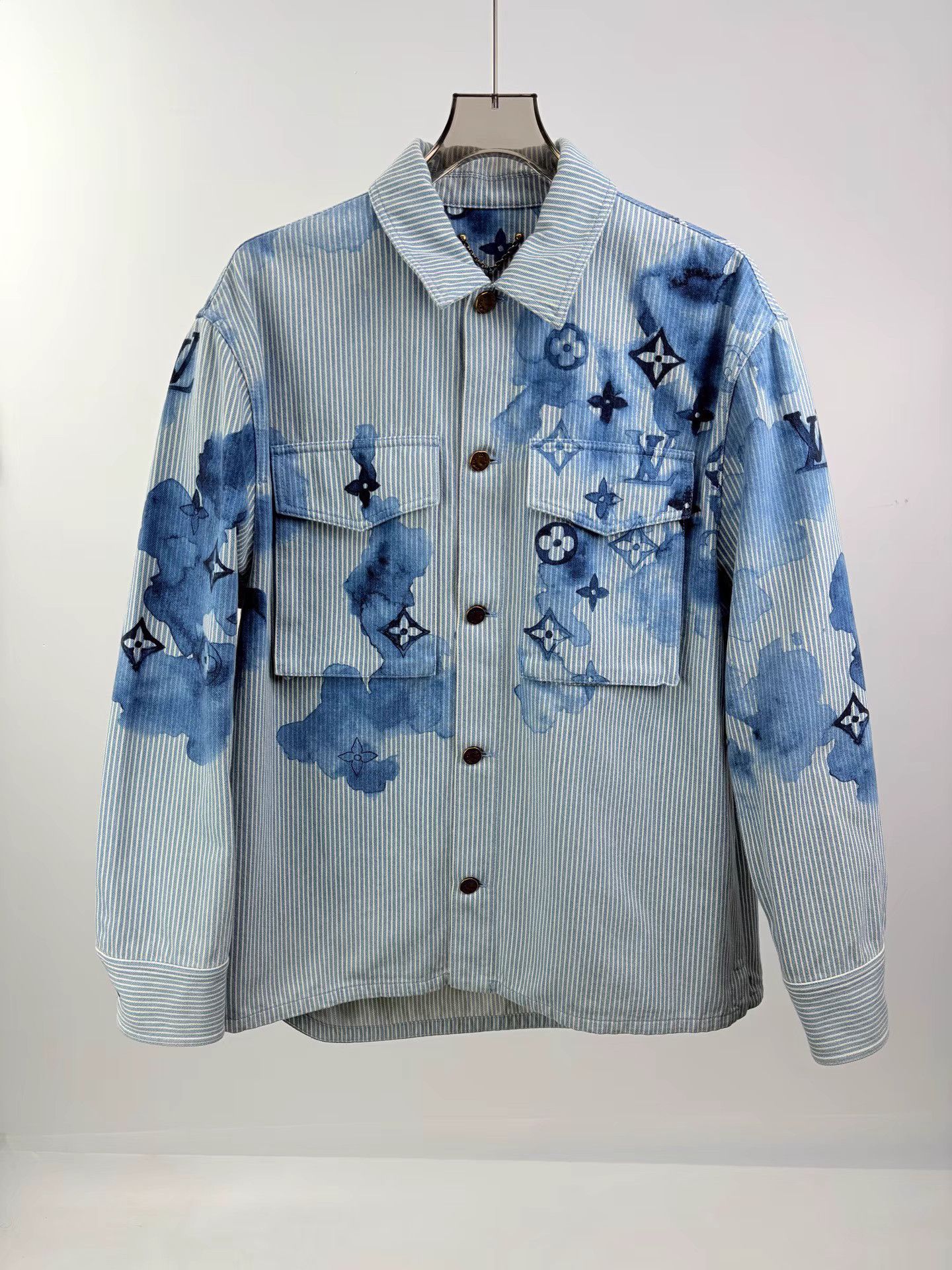 Louis Vuitton LOUIS VUITTON Ink Wash Denim Shirt Jacket Size US M / EU 48-50 / 2 - 1 Thumbnail