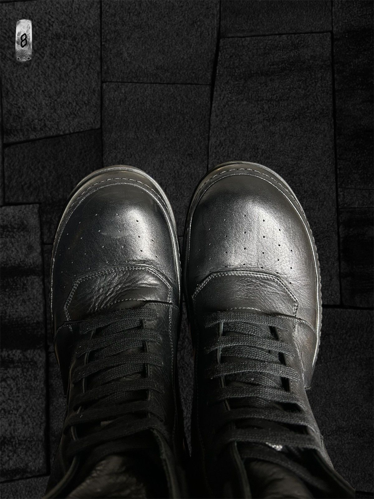 Rick Owens Rick Owens all black leather Cargobasket Size US 10 / EU 43 - 8 Thumbnail