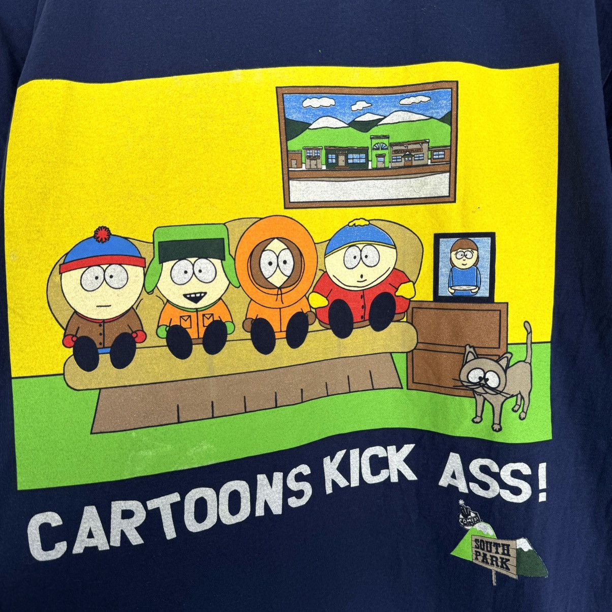 Vintage Vintage 90s South Park ‘Cartoons Kick Ass’ Promo T Shirt Size US L / EU 52-54 / 3 - 4 Thumbnail