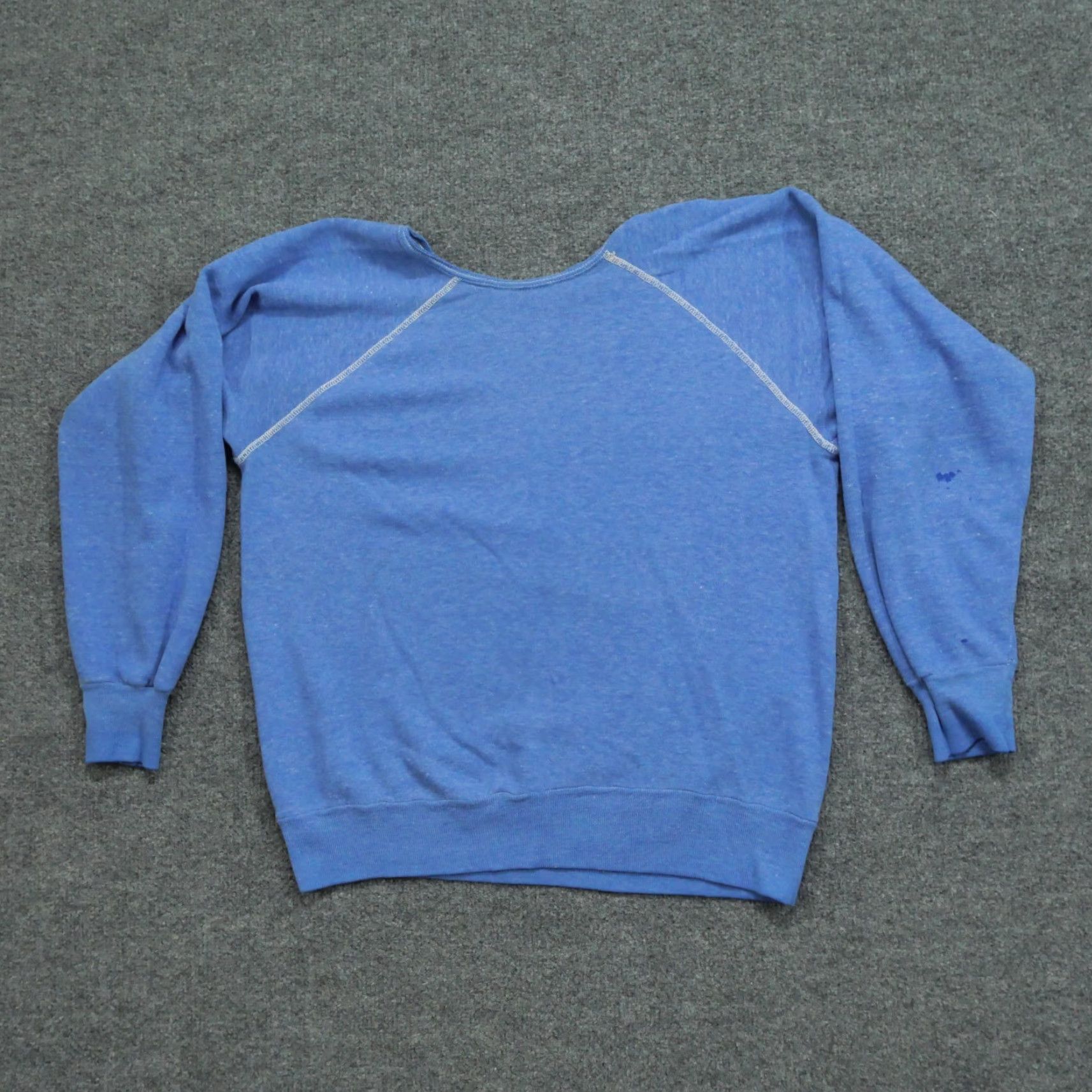 Vintage VINTAGE Sweatshirt Womens M Blue Raglan 60s 90s Pullover Crew Neck Cotton Blend Fleece Size M / US 6-8 / IT 42-44 - 6 Thumbnail