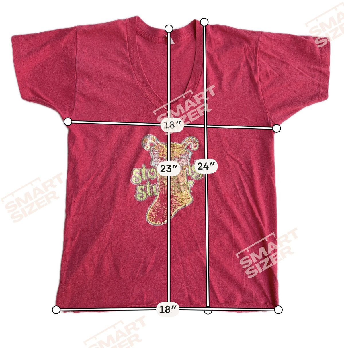 Other 1970s "Stocking Stuffer" Thrashed V-Neck Tee - Raw Hem Shirt Size M / US 6-8 / IT 42-44 - 2 Thumbnail